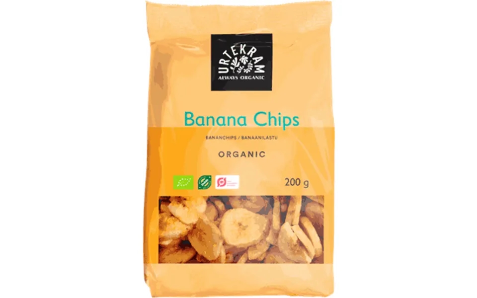 Bananchips Sprød Snack Økologiske - 200 Gram