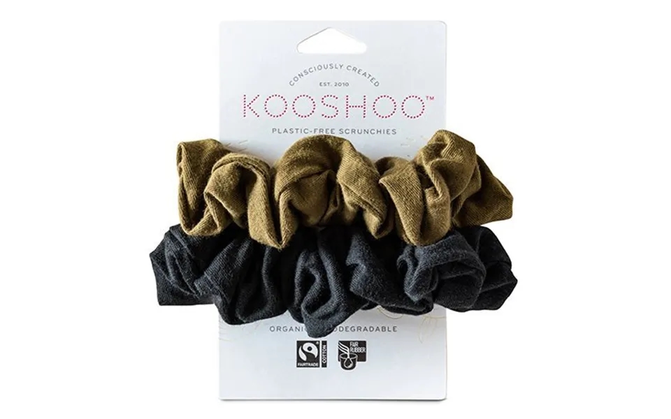 Hår Scrunchie Black Olive 2 Stk Øko & Plastikfri - 1 Pk.