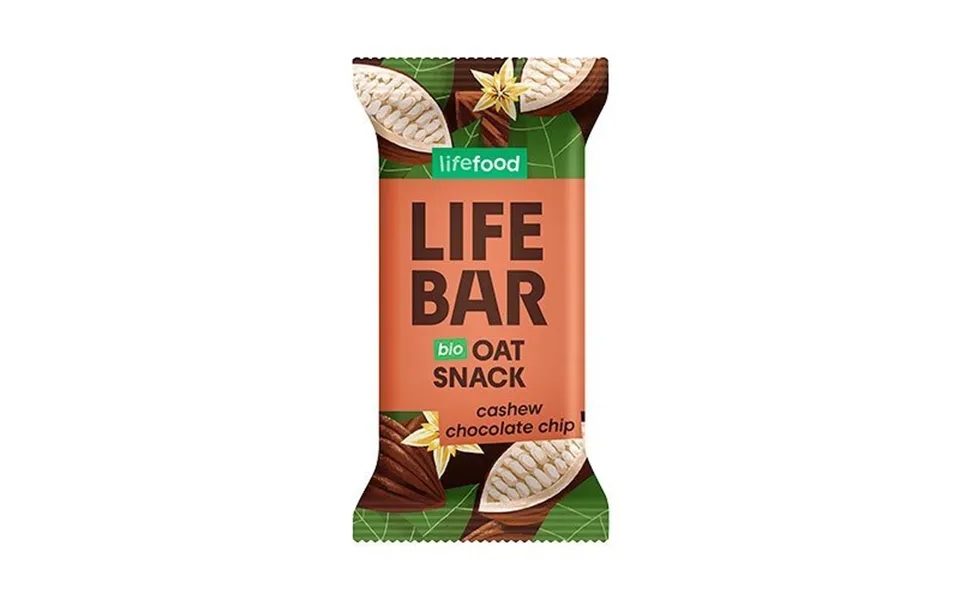 Lifebar Havre Snack Cashew Chocolate Chip Økologisk - 40 Gram
