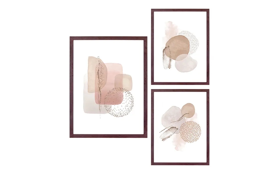 Aspen Rammesæt Sæt Af 3 Mørkebrun