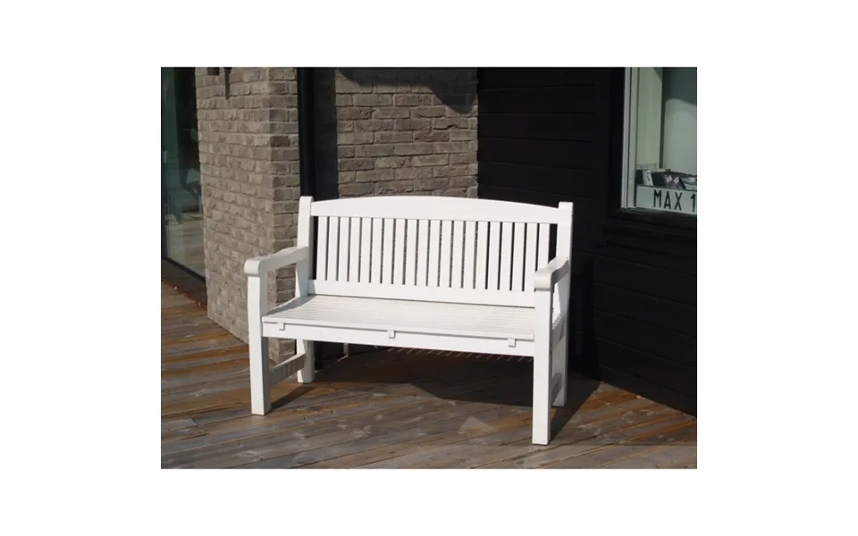 Kattvik 2-pers Hvid Bænk - Diverse Havebænk