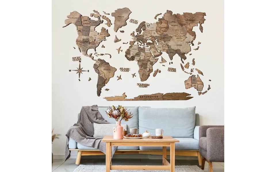 3d Verdenskort Egetræ