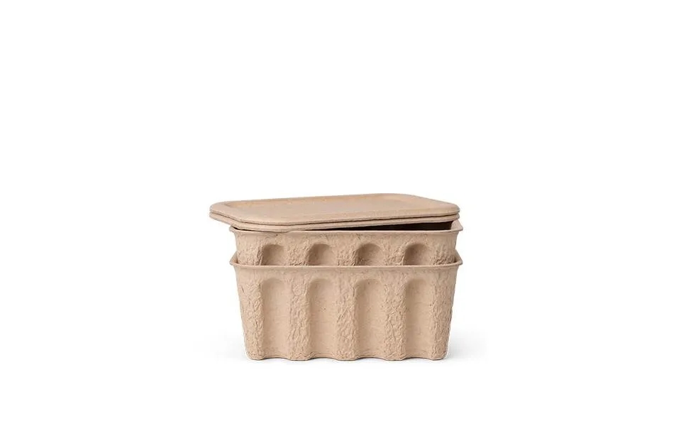 Ferm Living Paper Pulp Box, Small, Set Of 2 - Brown