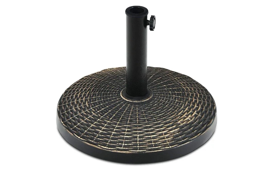 12 Kg Parasolfod Lavet Af Syntetisk Harpiks I Rattan Look Rundt Paraplystativ Bronze