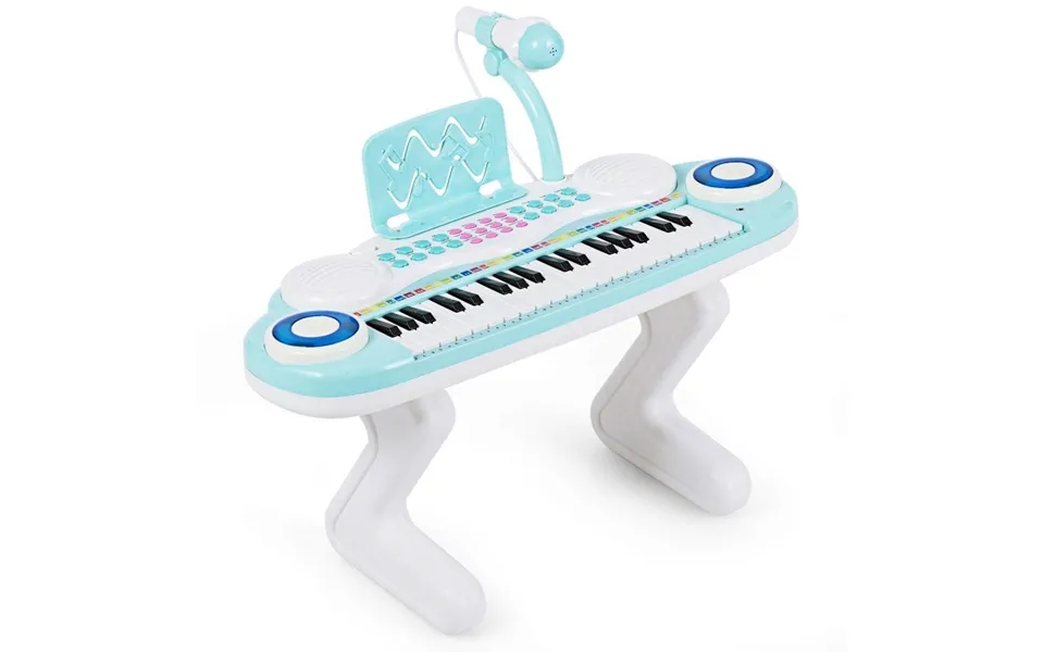 37 Tangenter Digitalt Klaver Børnekeyboard Klaver Keyboard Med Mikrofon 48 X 20 X 38 Cm Blå