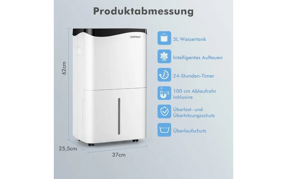 Affugter Rumaffugter Mobil Affugter Elektrisk Affugter 25l 24h Rumstørrelse Ca