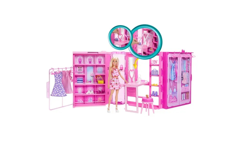 Barbie Mode Sjovt Drømmeskab & Dukke