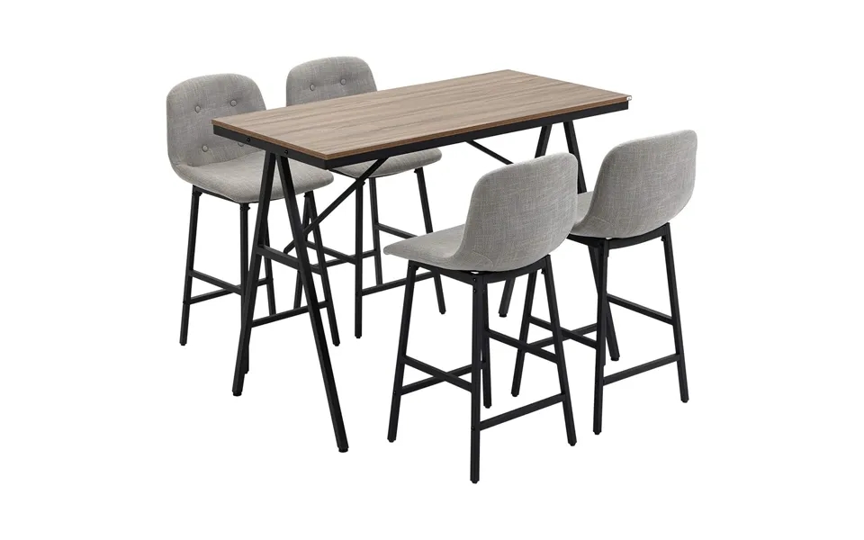 Barbordssæt 5 Stk. Med Barstole - Spisegruppe Til Køkken