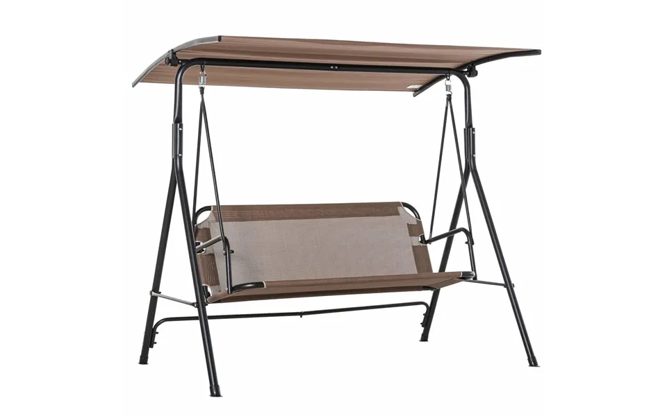 Brun 2-sæders Gyngestol Udendørs Uv Resistent Have