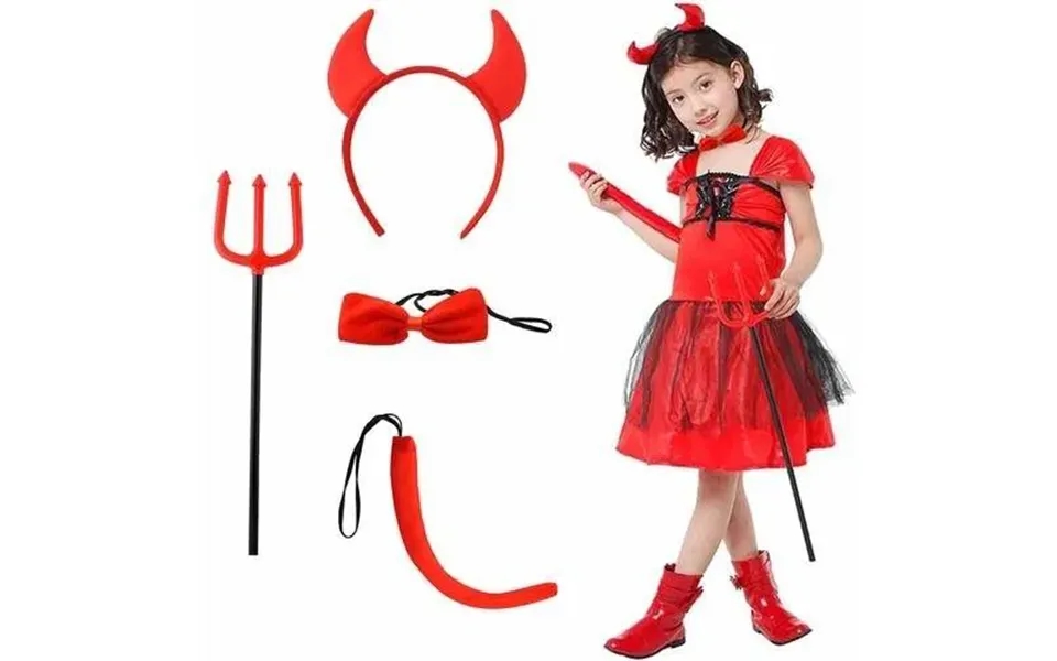 Djævlekostume Med Horn - Hale