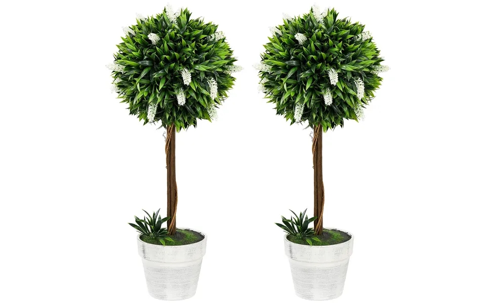 Kunstig Lavendel Sæt Med 2 Store 60 Cm Kunstige Planter - Kunstige Planter I Potte