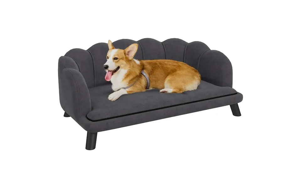 Mørkegrå Hundesofa Med Ryglæn Og Træben
