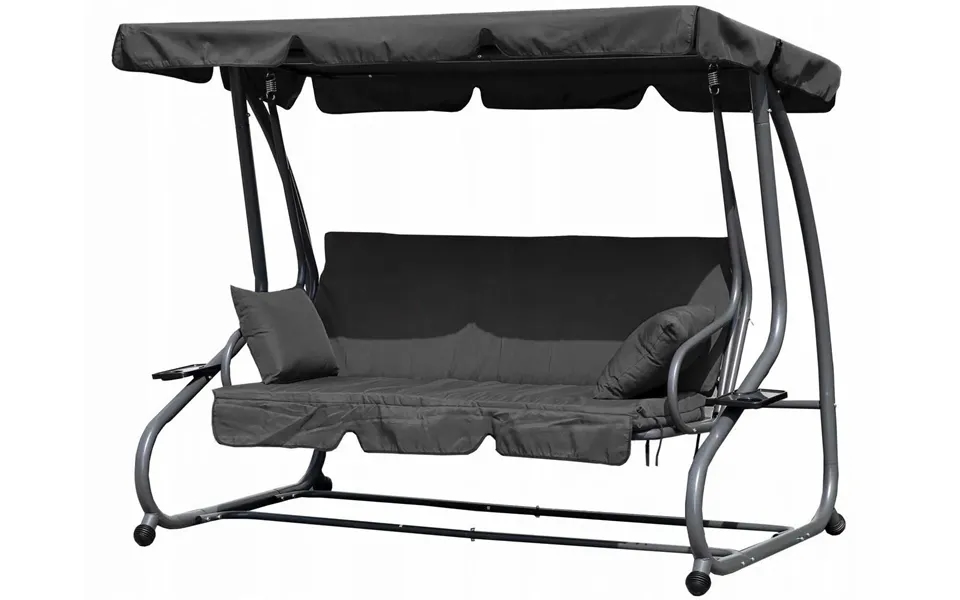 Sammenklappelig Havegynge Med Grå Hynder 2i1