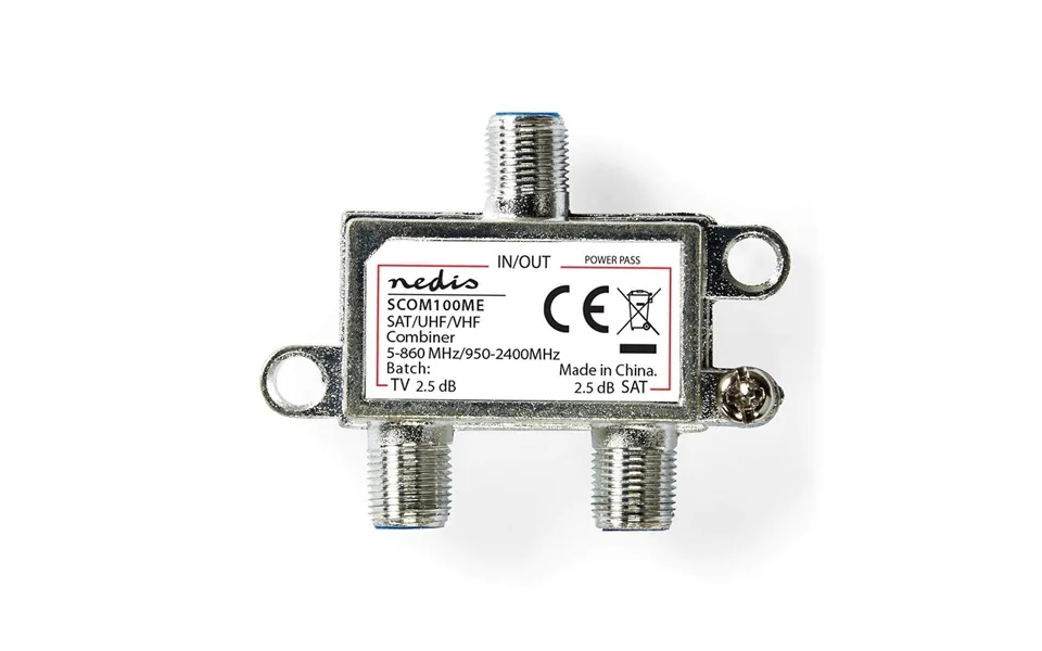 Satellit Kombineringsstatistik 5-862 Mhz 950-2400 Mhz 75 Ohm Power Pass Zinc Sølv