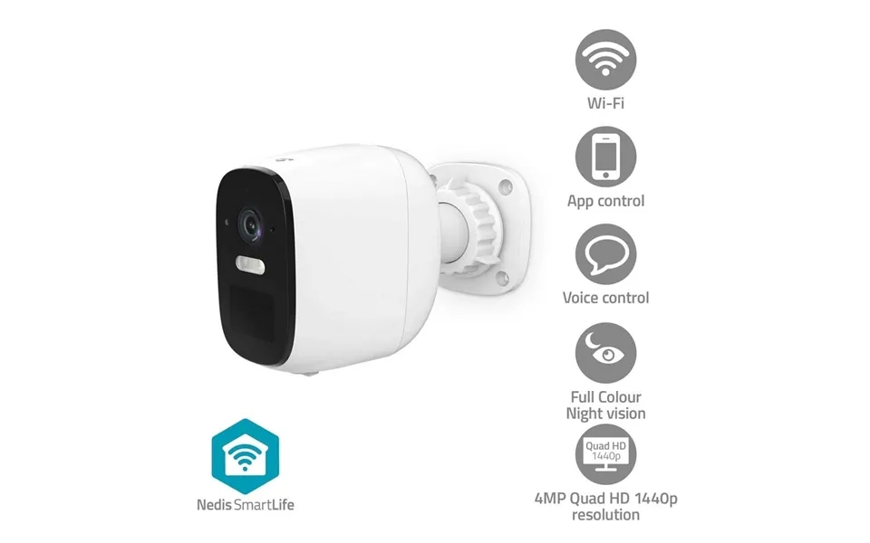 Smartlife Udendørskamera Wi-fi Spotlight 4mp Quad Hd 1440p 2560x1440 Panorer Tilt Ip66
