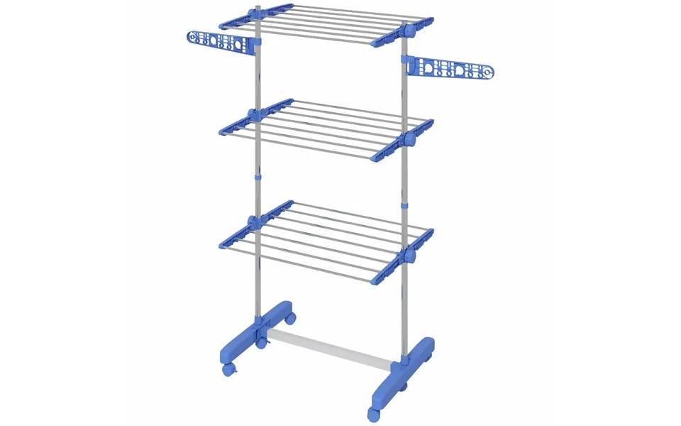 Tørretumbler Tårnhjul Stål Blå 3 Niveauer Sammenklappelig