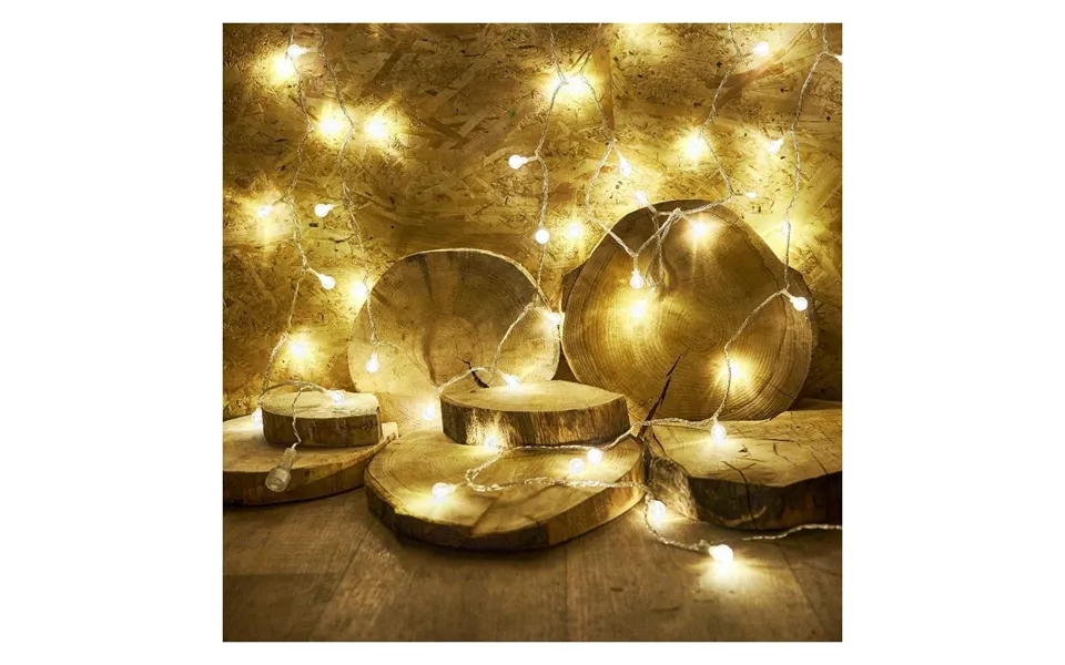 Varm Hvid Led Kuglelys 100 Stk - 8 Positioner