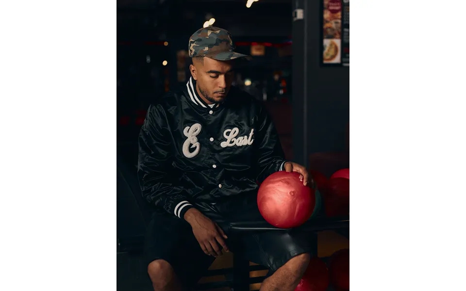 The Varsity Satin Bomber’ - Black