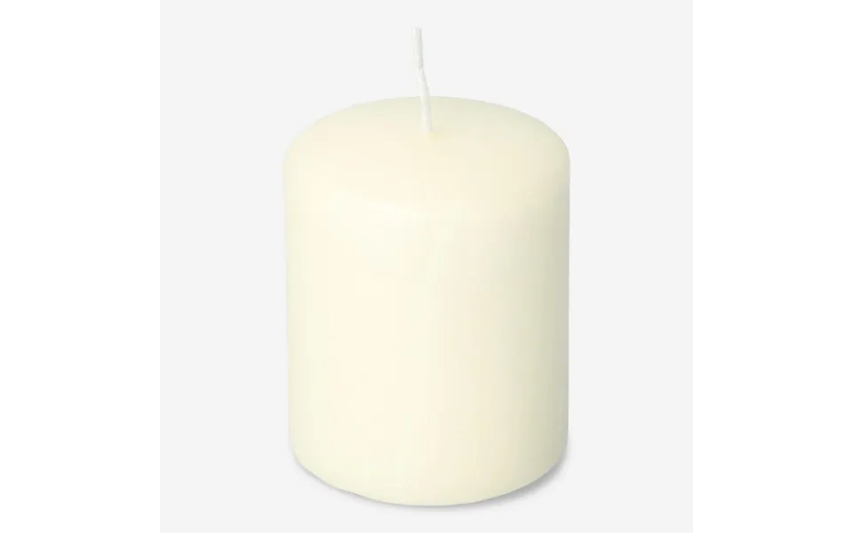 Elfenbenshvidt Rustikt Bloklys - 8 Cm