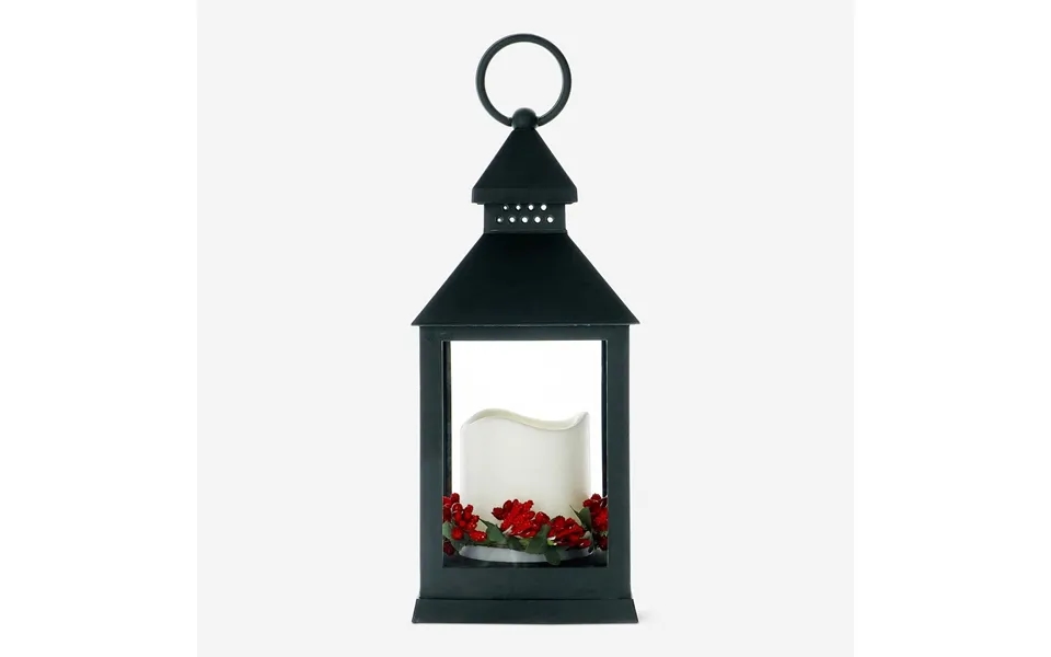 Lanterne Med Led-lys Og Krans