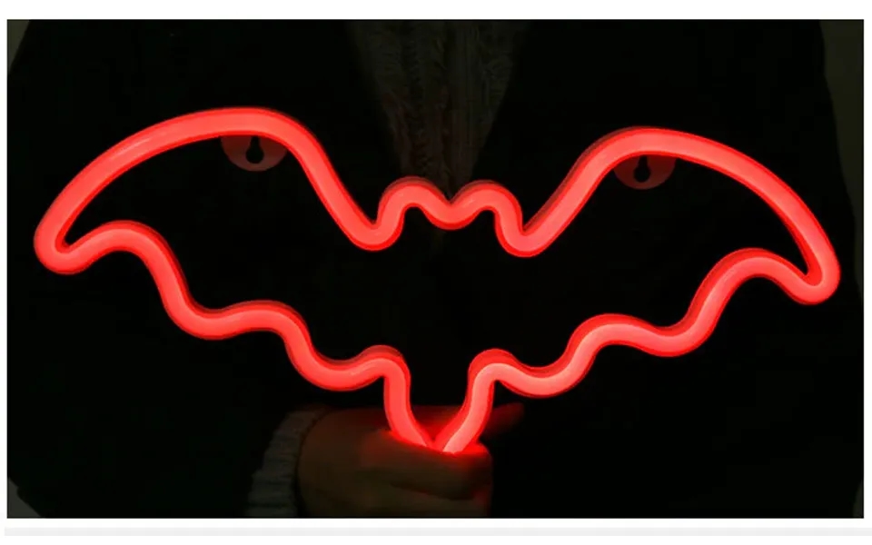 Flagermus Neon Led Lampe - Geekd.dk