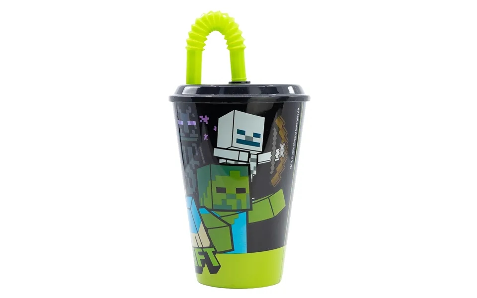 Minecraft Kop Med Sugerør - 430 Ml