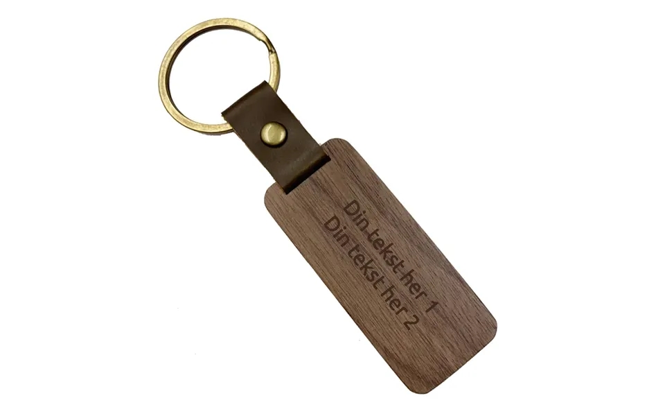 Nøglering Flad Inkl Gravering Valnød