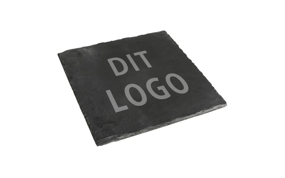 Skiferplade Med Logo Gravering 10x10cm