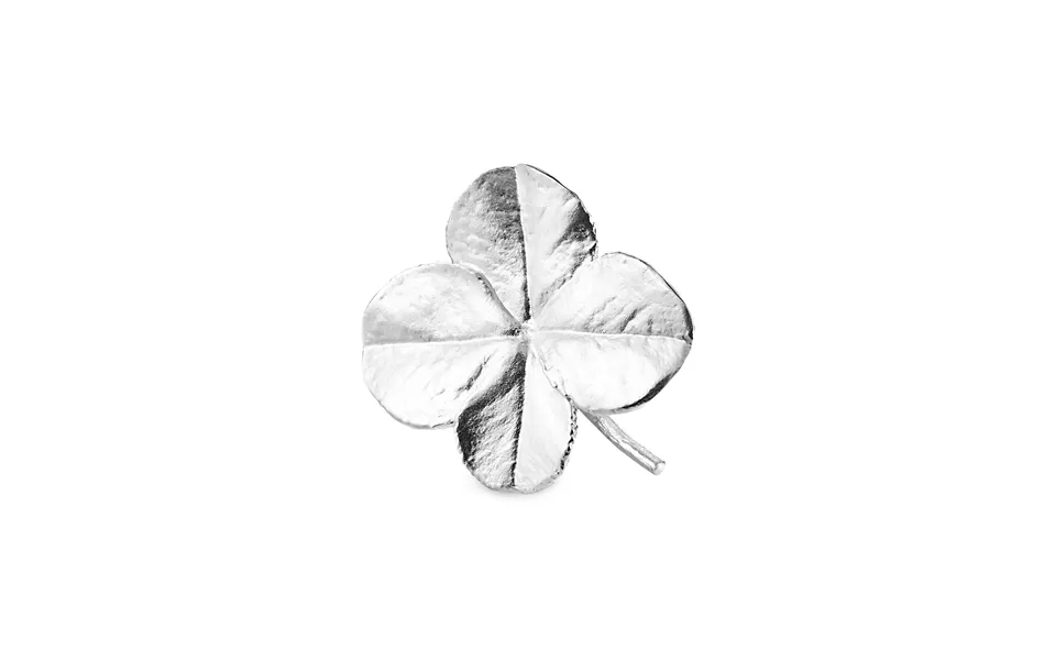 Flora Danica - Firkløver Broche I Sterling Sølv