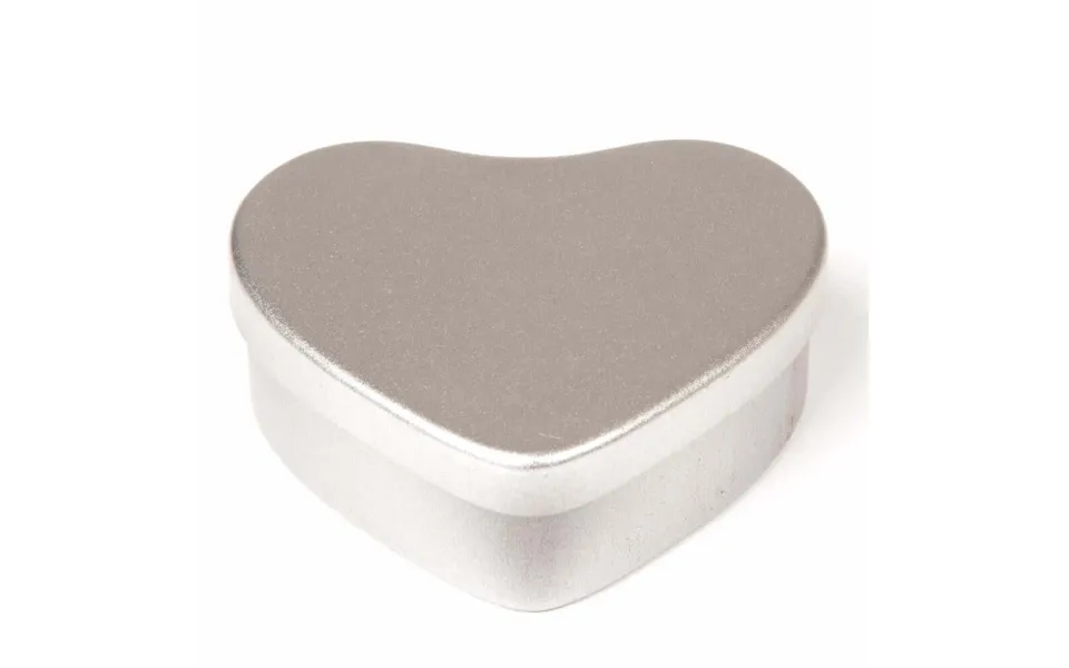 50 Ml. Hjerteformet Sølvfarvet Blikæske