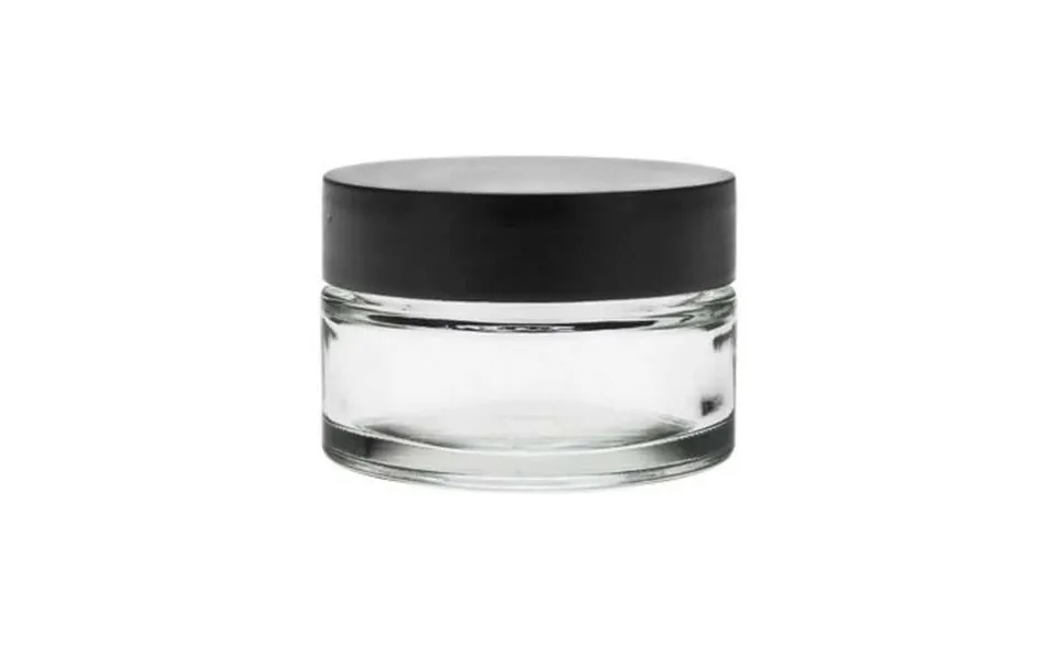 50 Ml. Klar Glas Bøtte M. Sort Låg