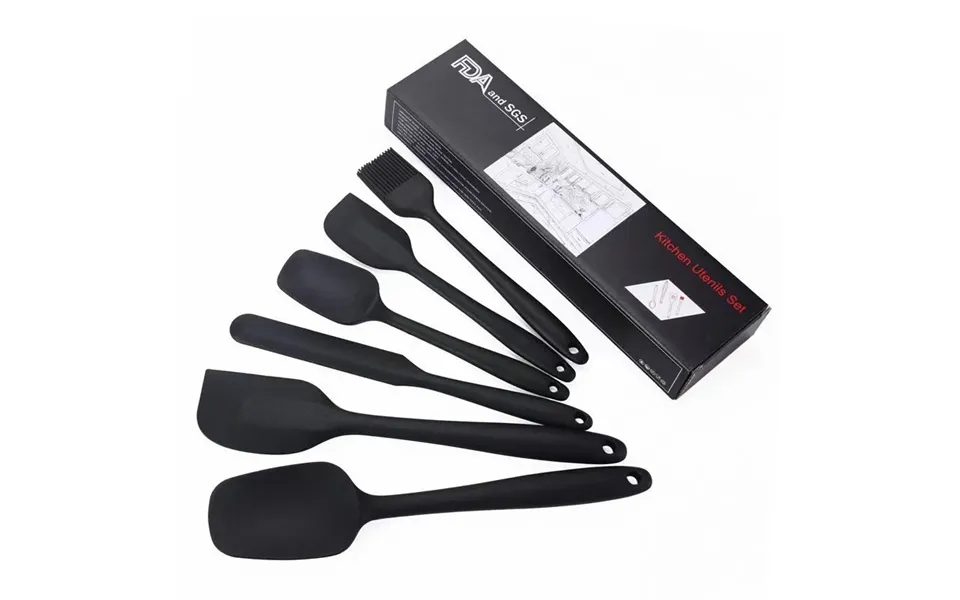 6 Dele Sort Silikone Dejskraber - Spartel Sæt