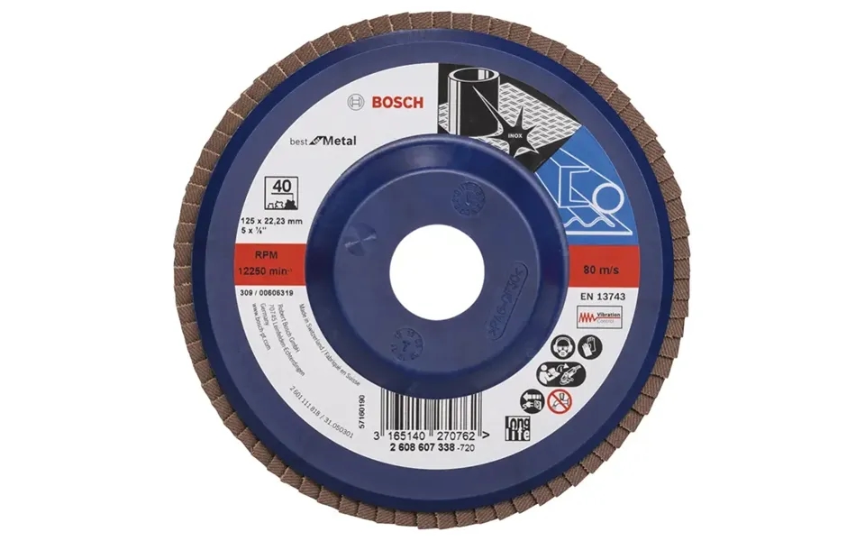 Bosch Lamelslibeskive B Mt Ø115x22mm K60 Flad - 2608607323