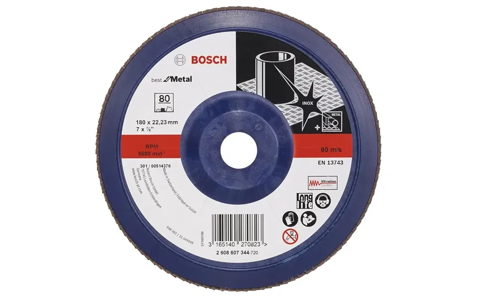 Bosch Lamelslibeskive B Mt Ø180x22mm K80 Flad - 2608607344