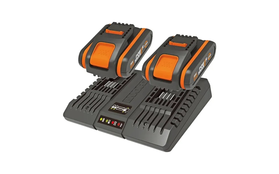Worx 20v Startsæt 2 X 2,0 Ah Batteri Dobbeltlader Wa3610