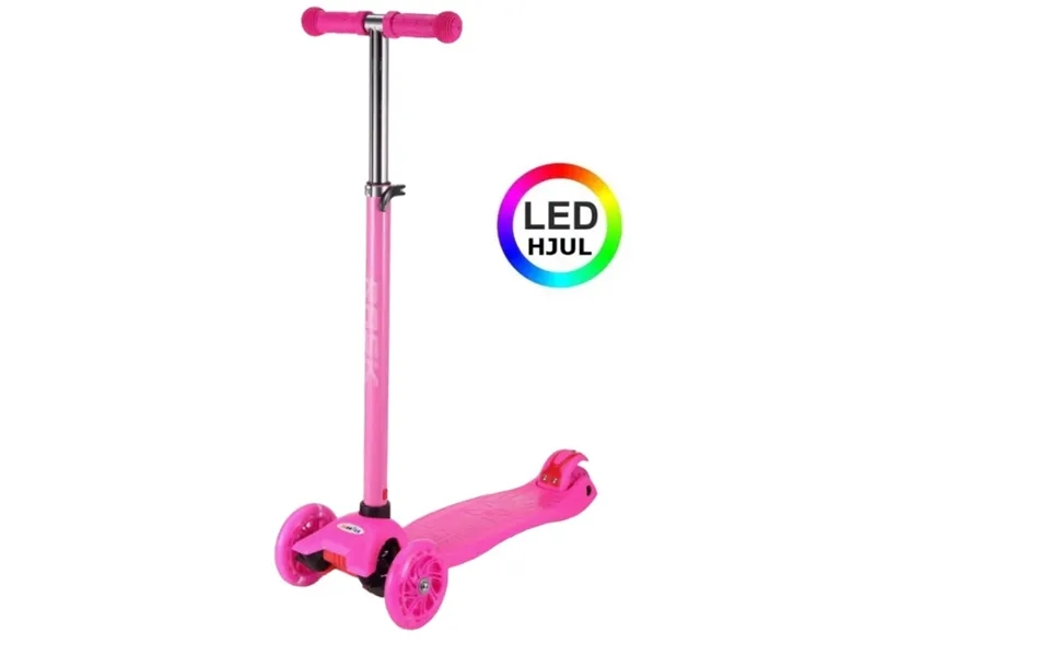 Rask Trehjulet Løbehjul Pink Med Led-hjul - Hurtig Levering