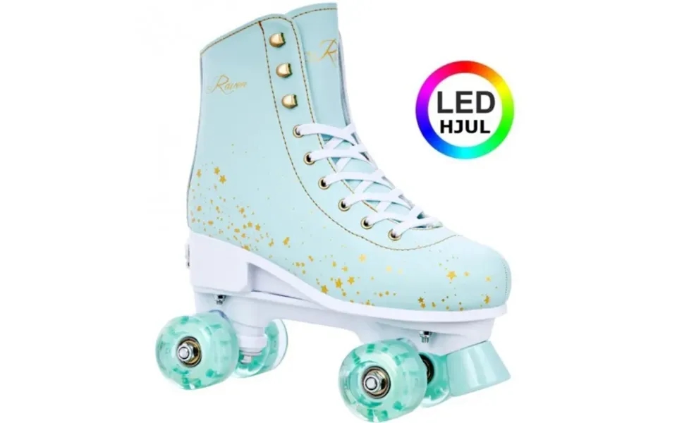 Raven Noa Led-hjul Side-by-side Rulleskøjte Mint - Justerbar Over Hele 4 Sko-numre Str