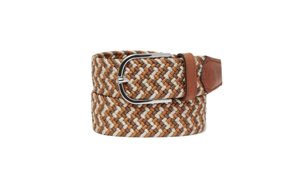 Saddler Knoxville Flettet Textilbælte Beige Brown 95 Cm