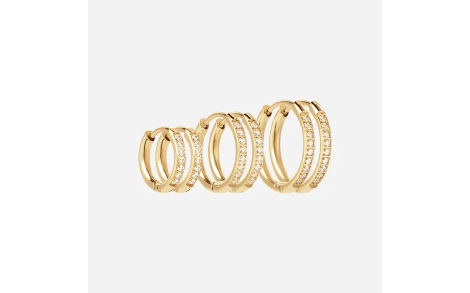 Zircon Hoops Øreringe 18k Guldbelagt 12 14 16mm