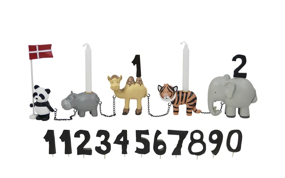 Kids By Friis Fødselsdagstog - Zoo Dyr M. 11 Tal