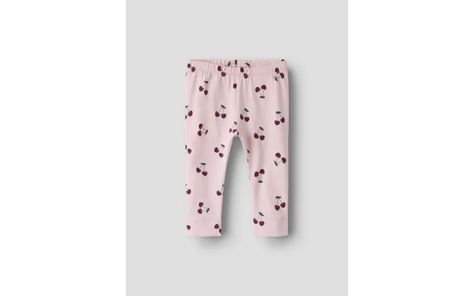 Name It Legging Med Kirsebær Print, Str. 56-92 - Lyserød