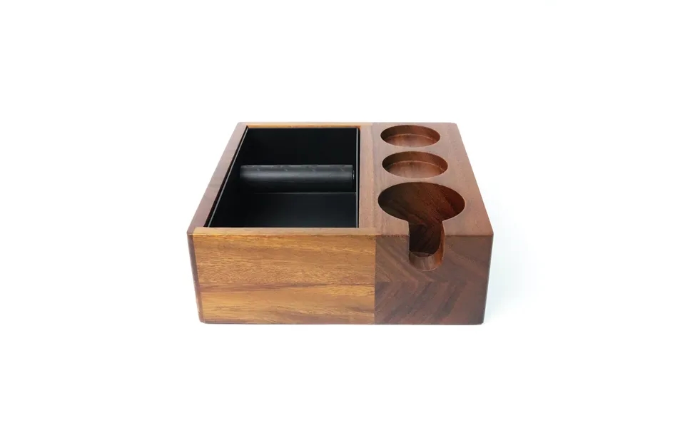 Sopresta Premium 58mm Alt-i-en Knock Box Og Tamping Station I Valnød - 58mm