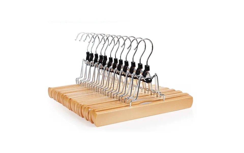 12 Stk. Træbøljer - Praktisk Til Bukser Og Nederdele