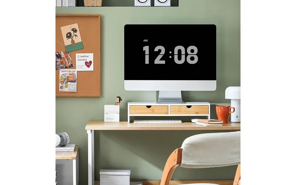 Ergonomi Og Stil I Ét - Skærmstativ Med Skuffer