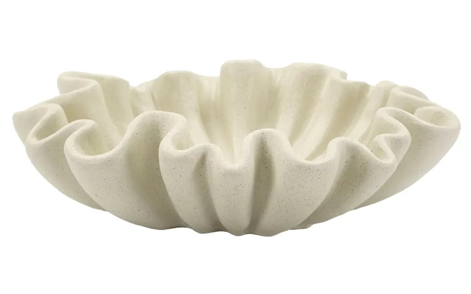 Fad, Cremefarvet I Polyresin - 31x9 Cm