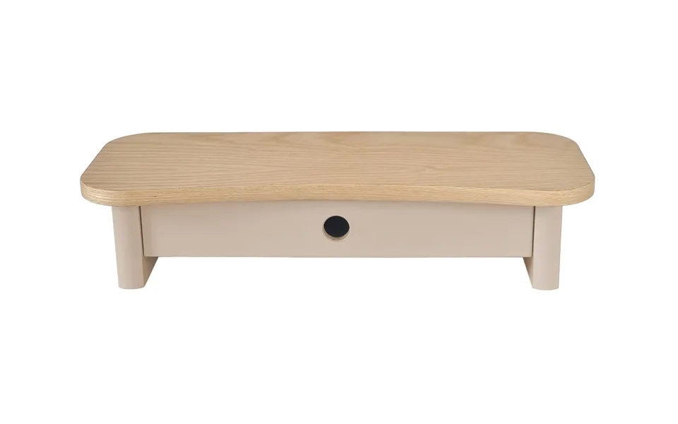 Jubi 60cm Monitorskærmstativ Med Skuffe Ash Brown Beige