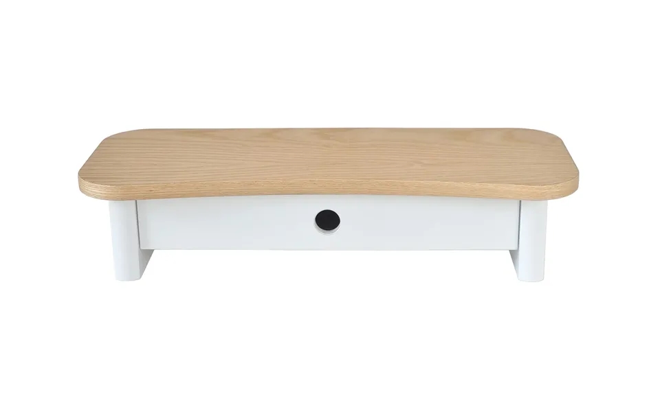 Jubi 60cm Monitorskærmstativ Med Skuffe Ash White