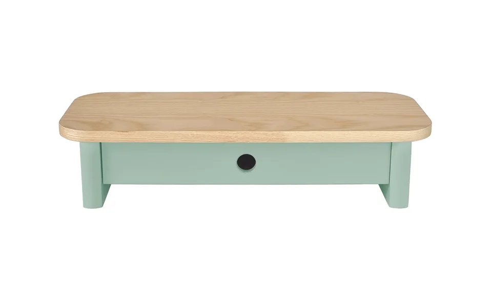 Jubi 60x24cm Monitorskærmstativ Med Skuffe Ash Sage Green