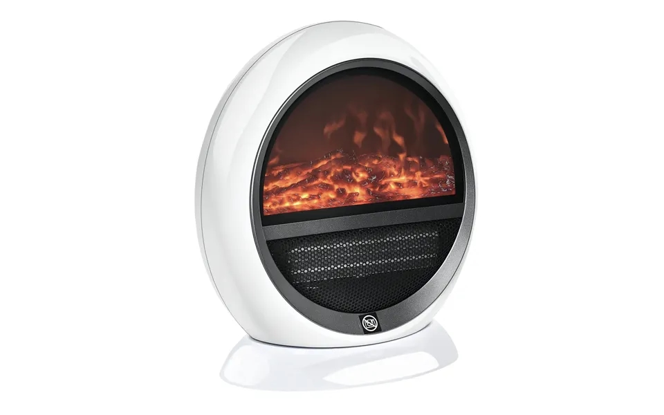 Led Elektrisk Pejs Mini Bord Fritstående Pejsovn Med Flammeeffekt 1500w Abs Plast Hvid 30,5 X 18 X 35 Cm
