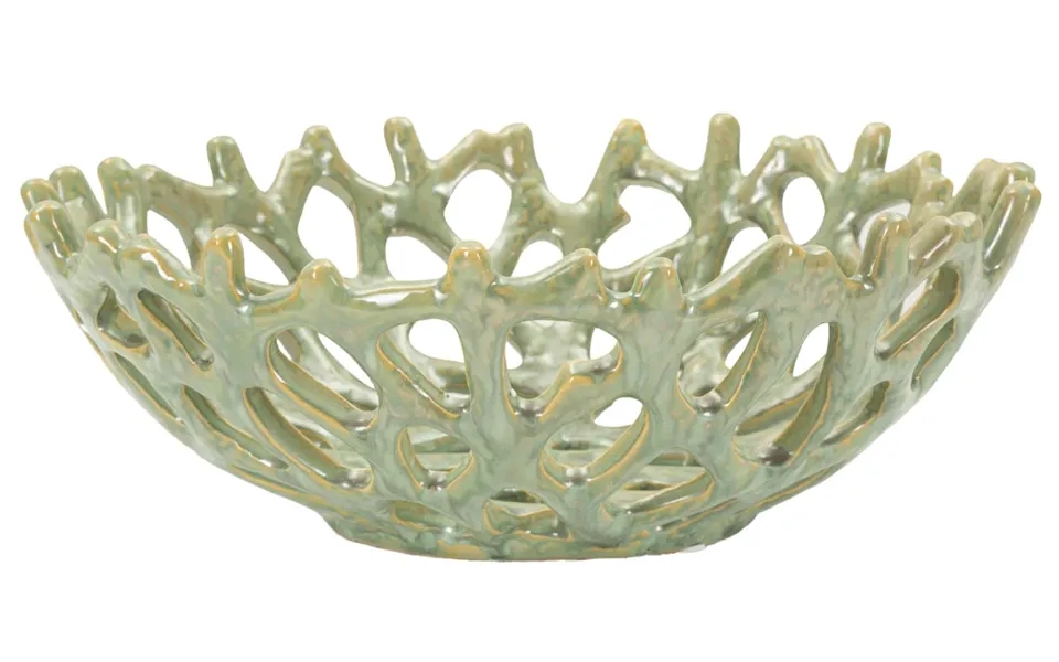 Moderne Skål I Grøn Keramik - 35x13 Cm